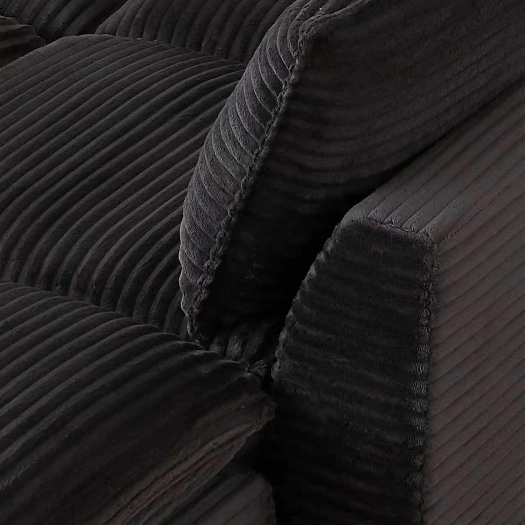 Dark Gray 4 Seat and 2 Ottoman Modern corduroy cloud sofa #6108