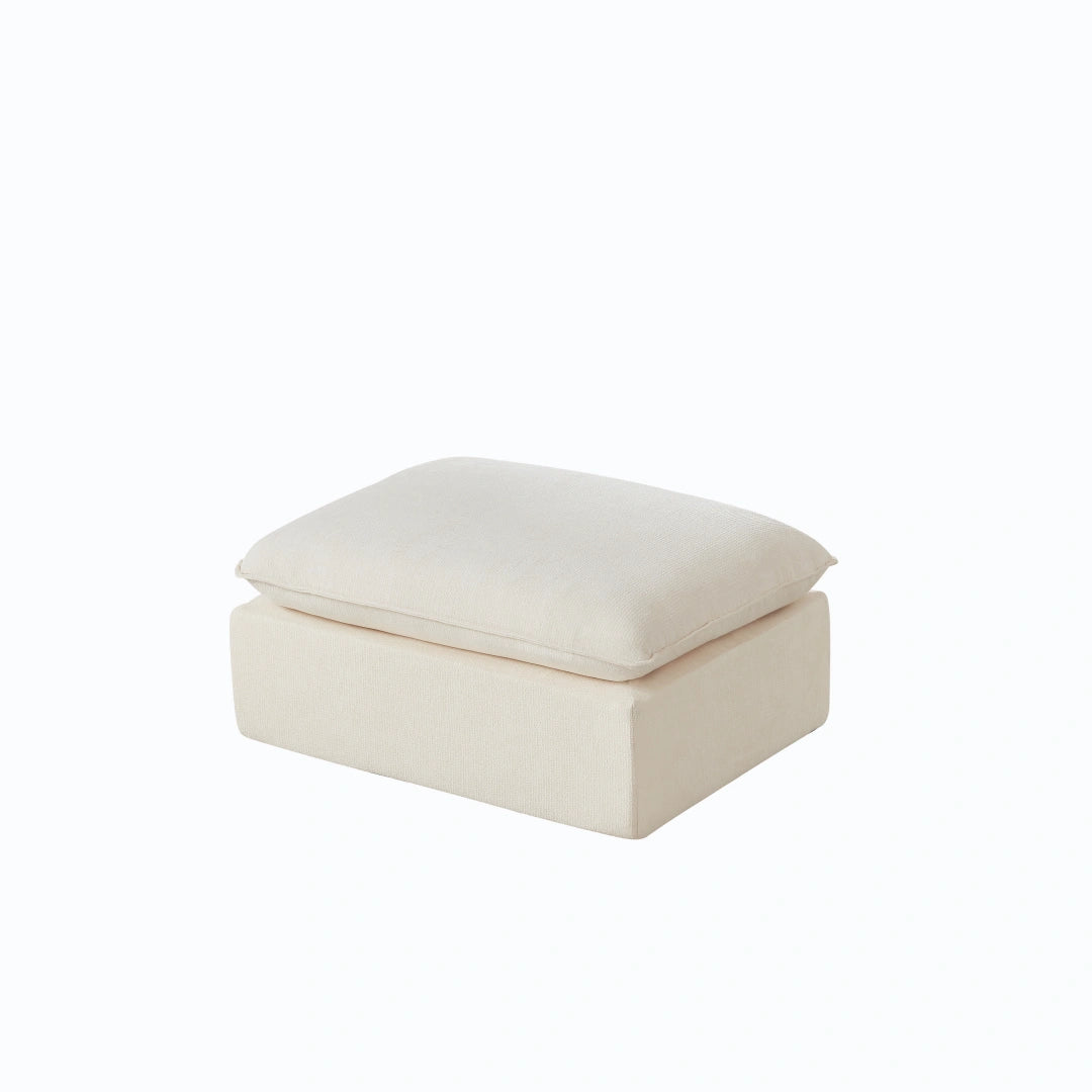White Ottoman Modern Chenille cloud sofa #6120