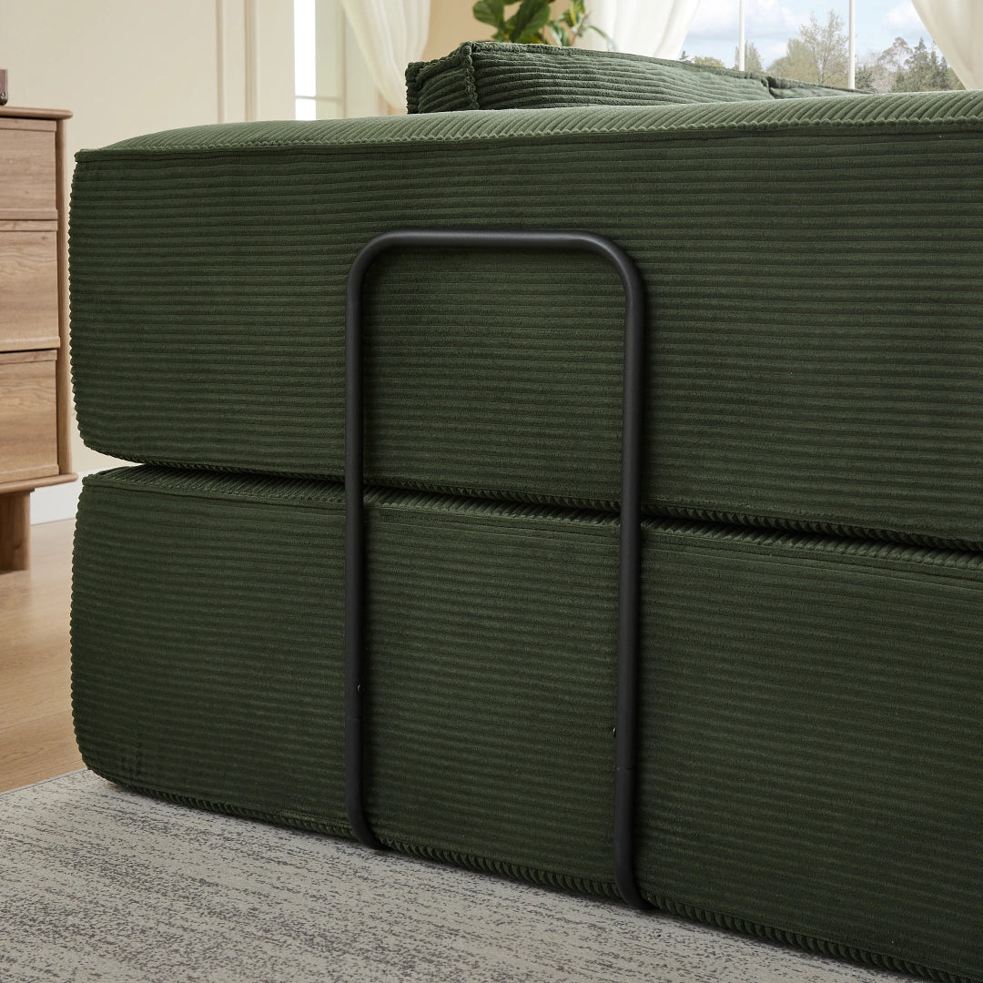 Army Green Large modern corduroy sofa can be freely combined #6082