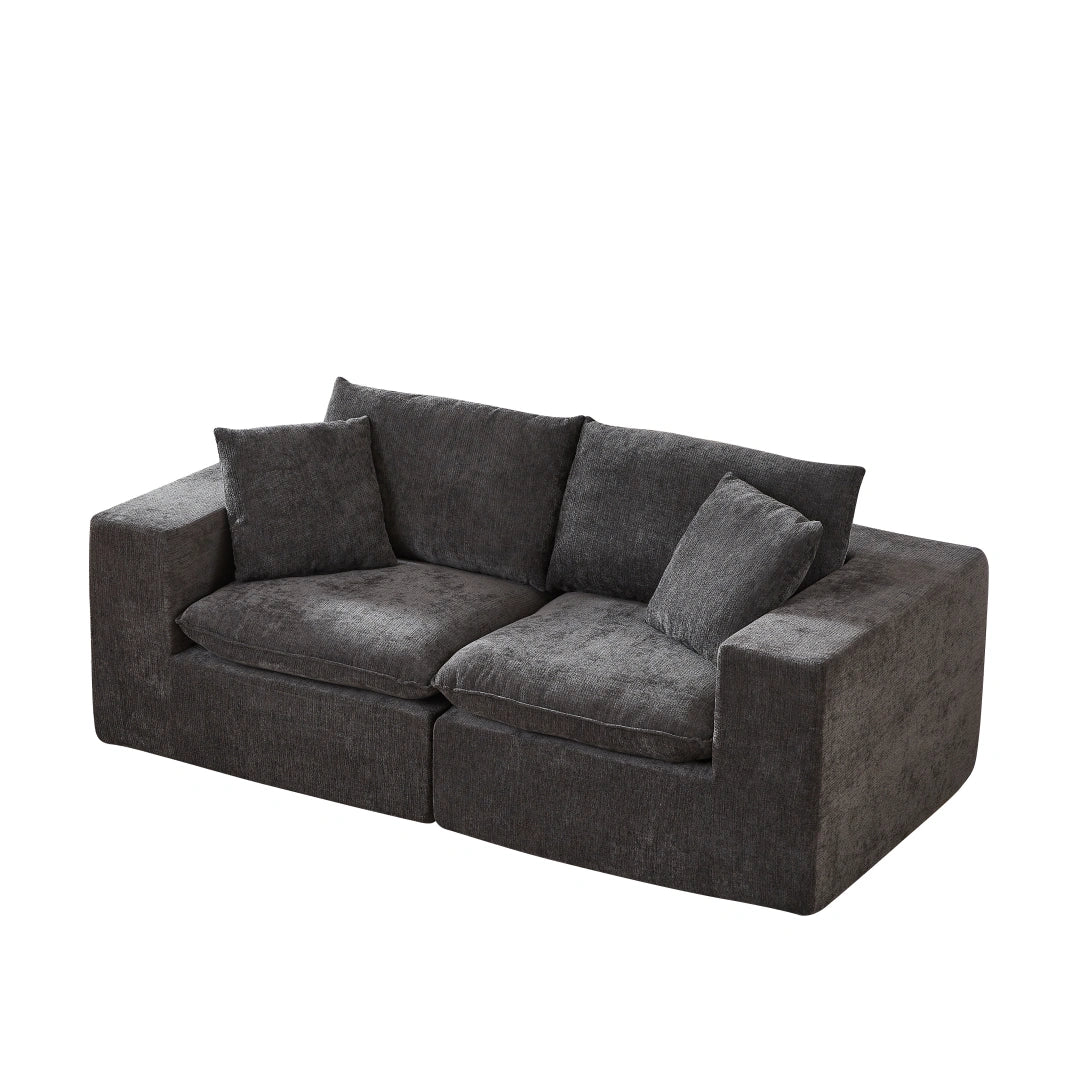 Dark Gray 2 Seat Modern Chenille Cloud Sofa #6120