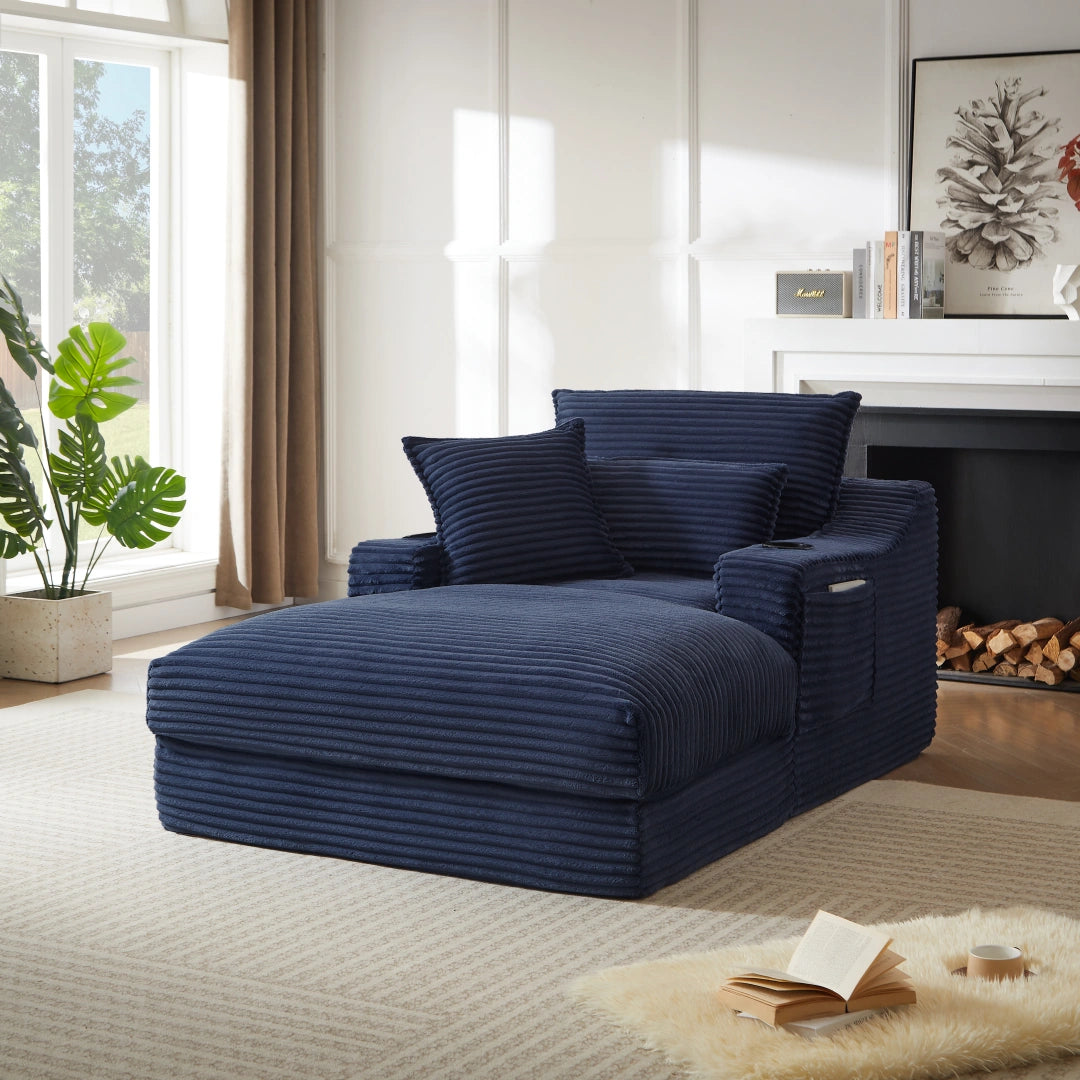 Blue 47.24 inch modern comfortable cushioned compression sofa #6068