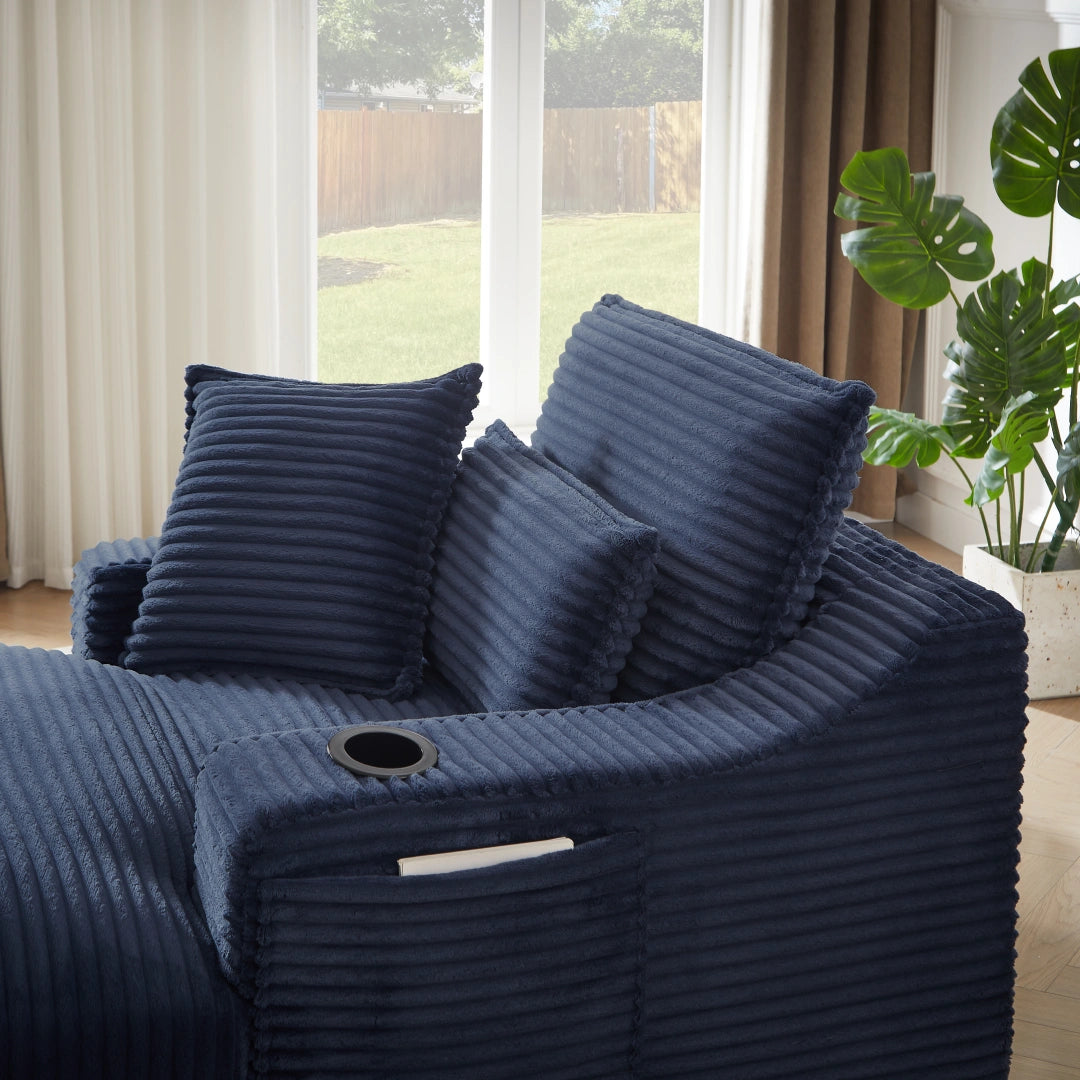 Blue 47.24 inch modern comfortable cushioned compression sofa #6068