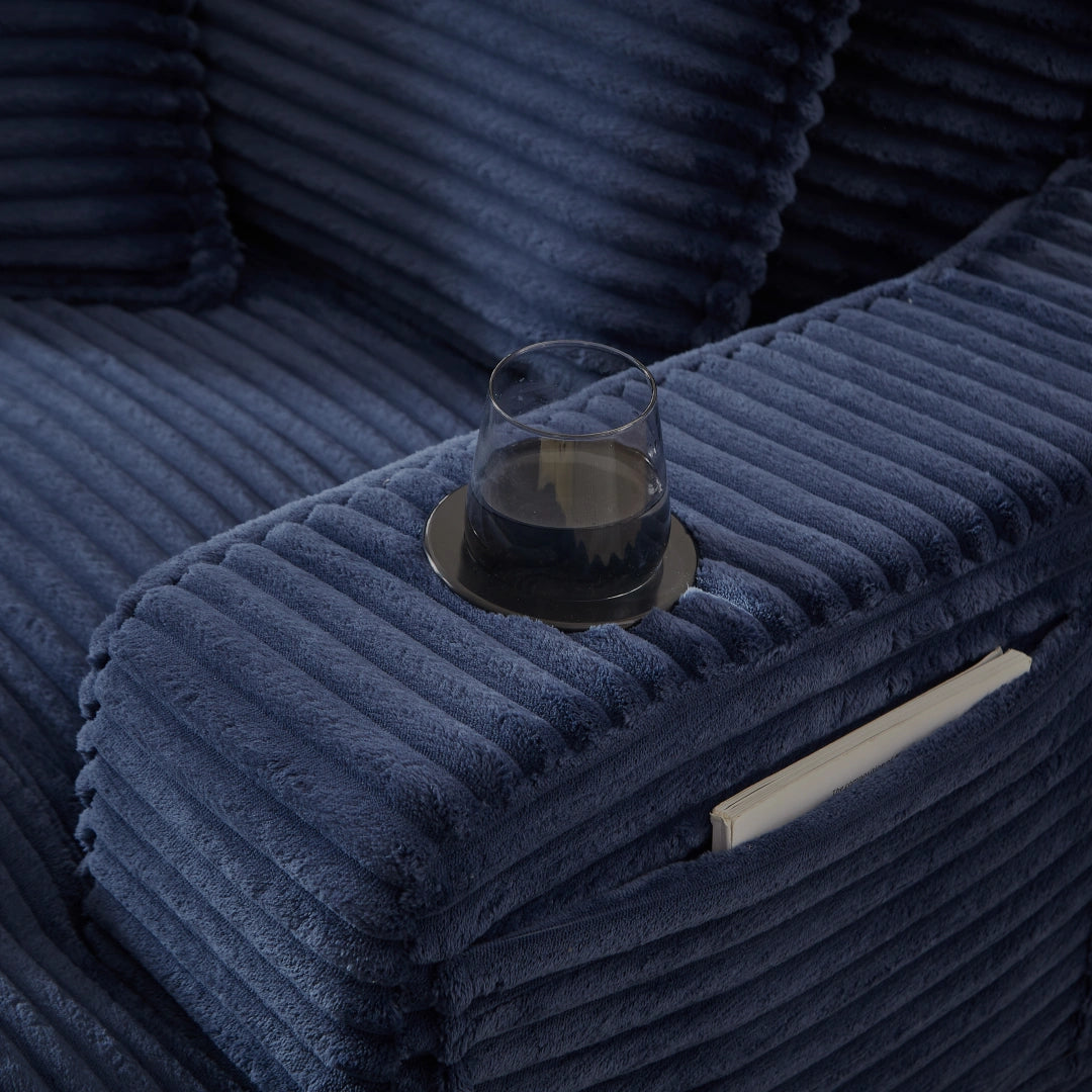 Blue 47.24 inch modern comfortable cushioned compression sofa #6068