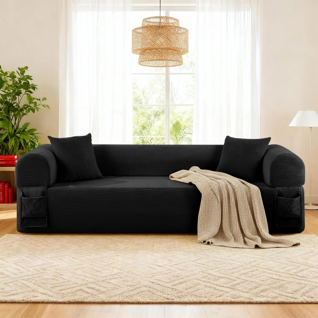 Gray 3 Seater Sofa Boneless Couches #6118