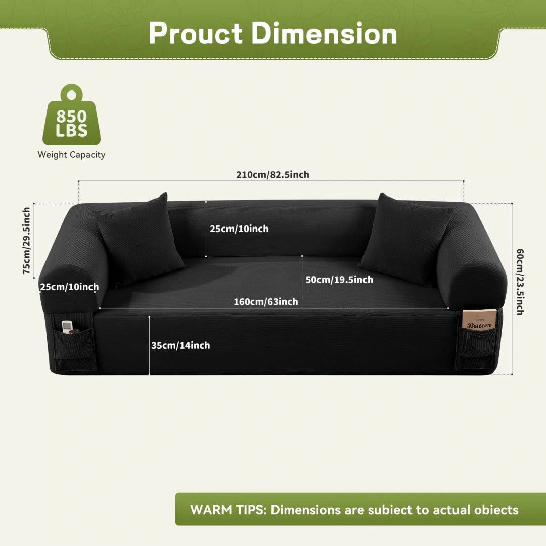 Gray 3 Seater Sofa Boneless Couches #6118