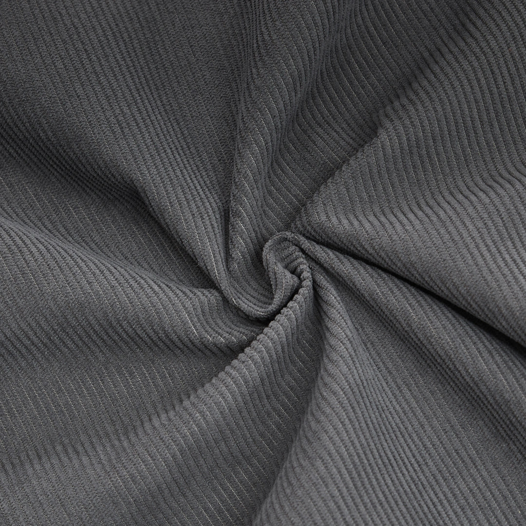 Dark Gray Right Modern minimalist L-shaped corduroy high back sofa #6100B