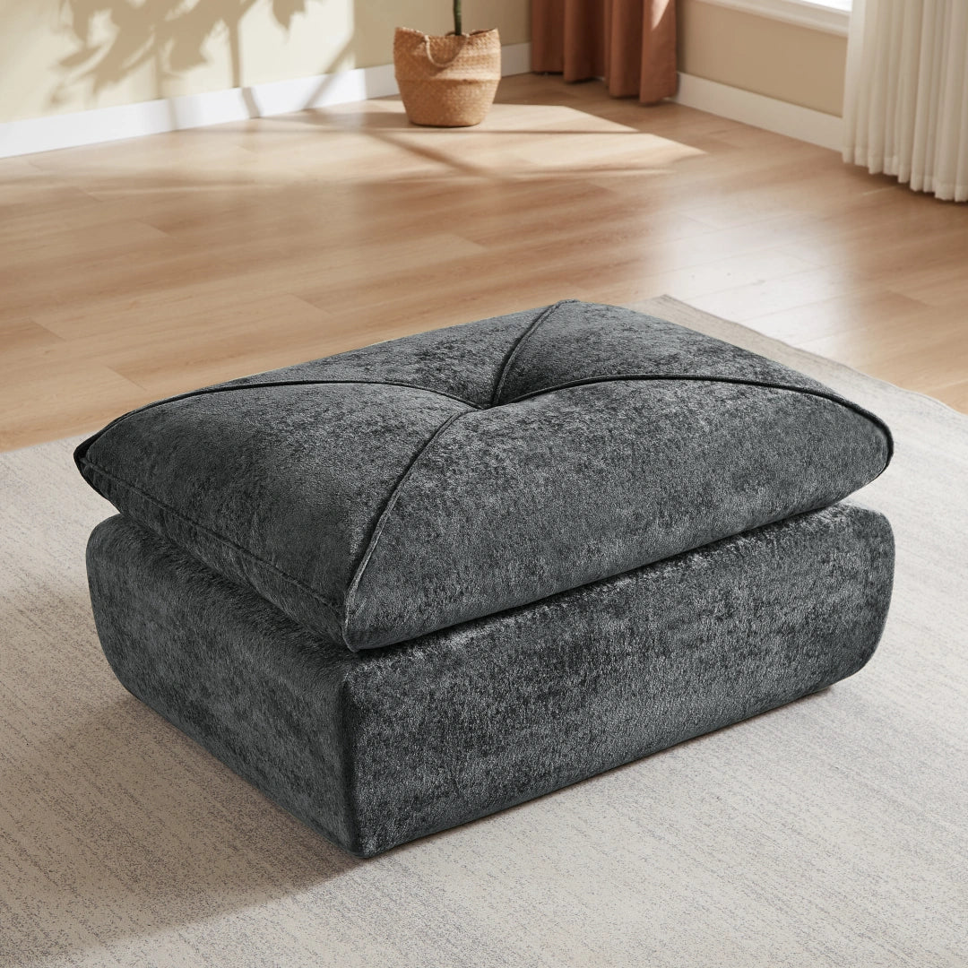 Dark Gray Ottoman Modern minimalist chenille combination sofa #6159