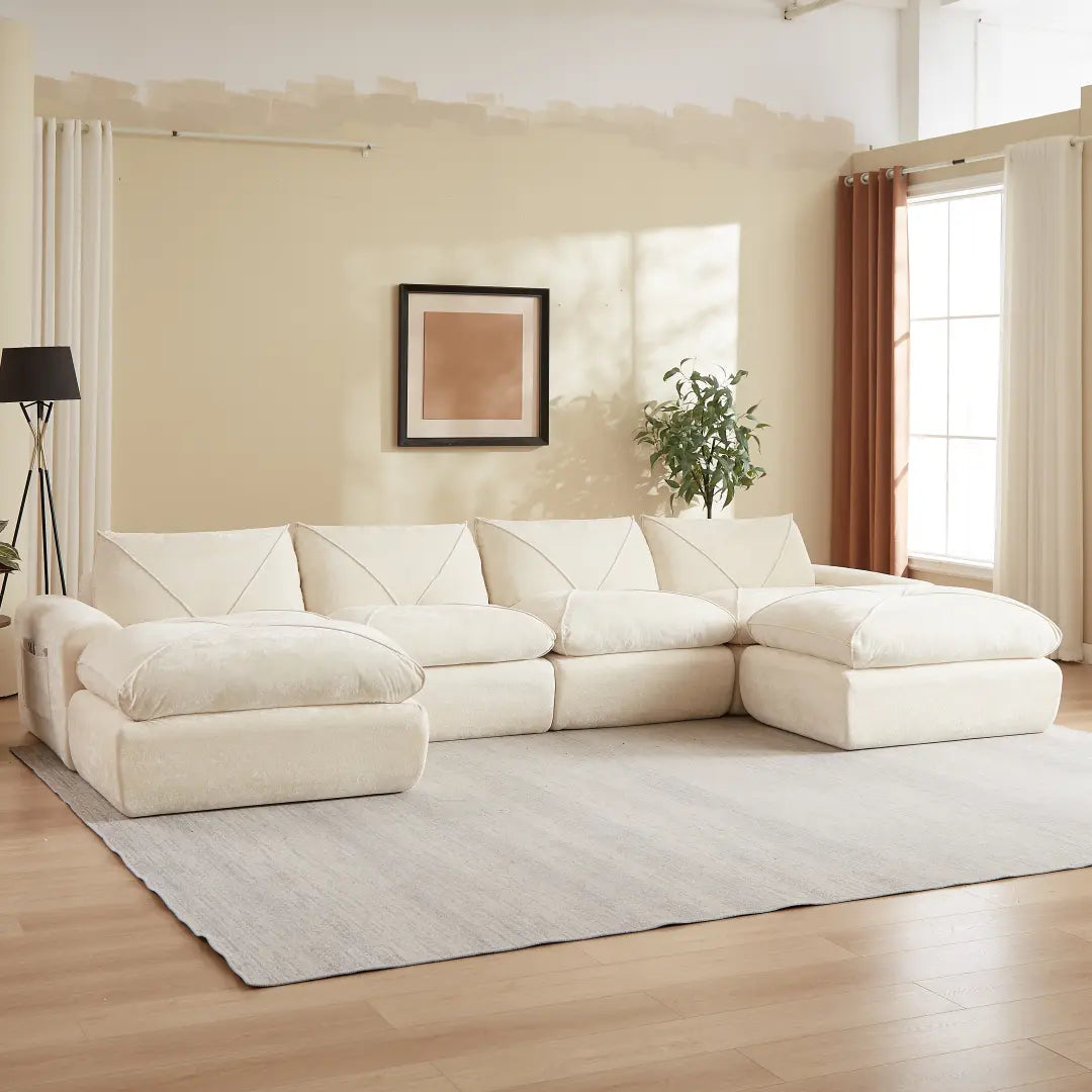 Modern minimalist chenille combination sofa