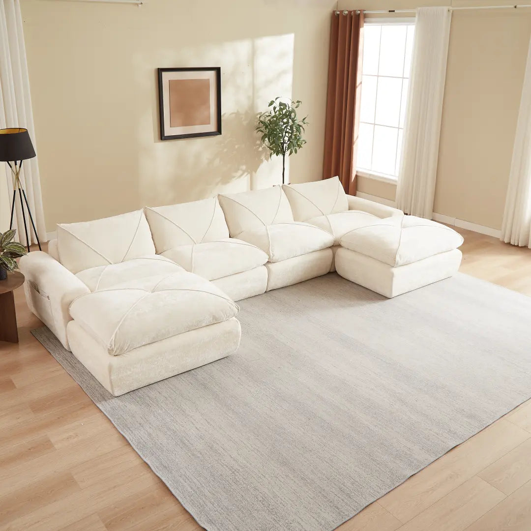 Modern minimalist chenille combination sofa