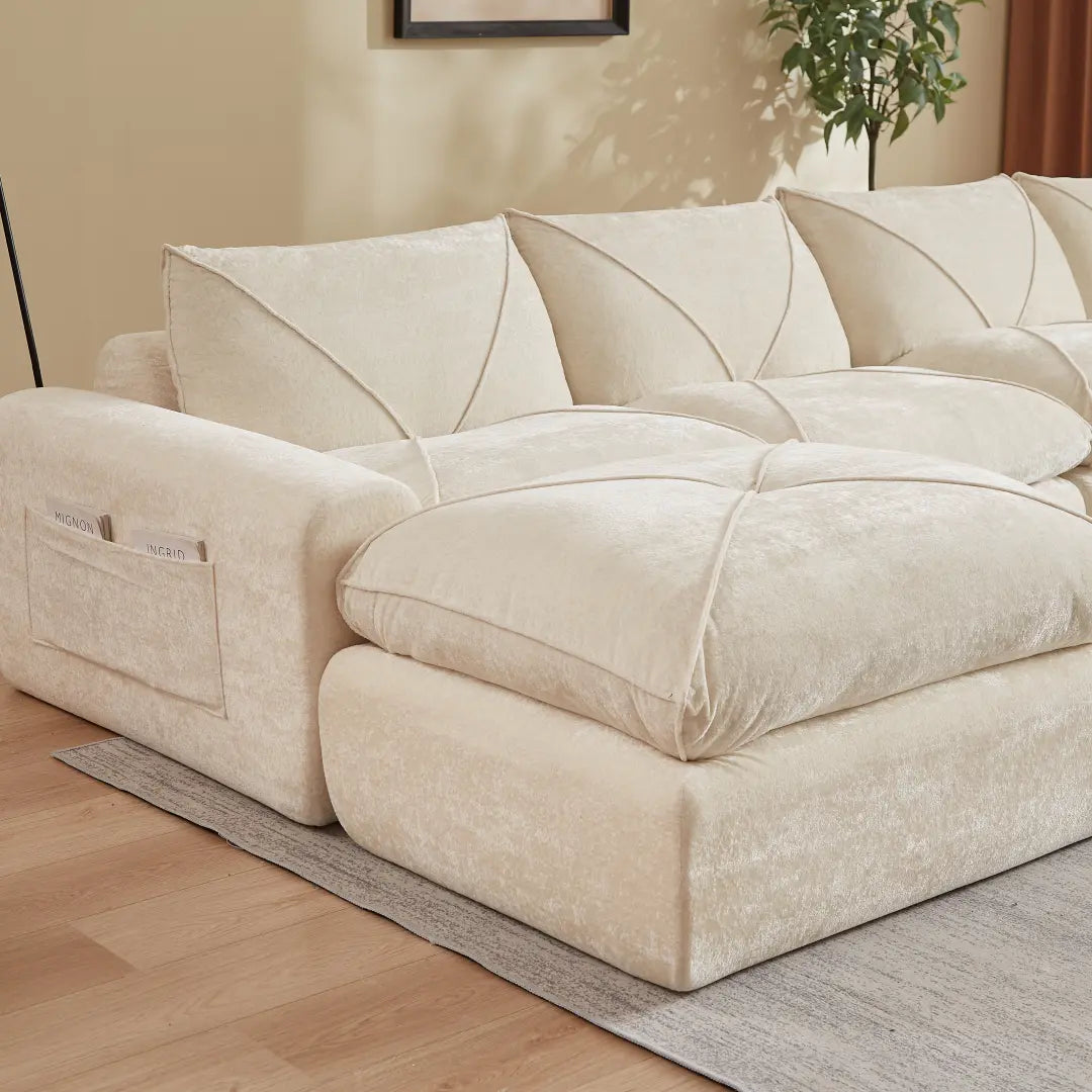 Modern minimalist chenille combination sofa
