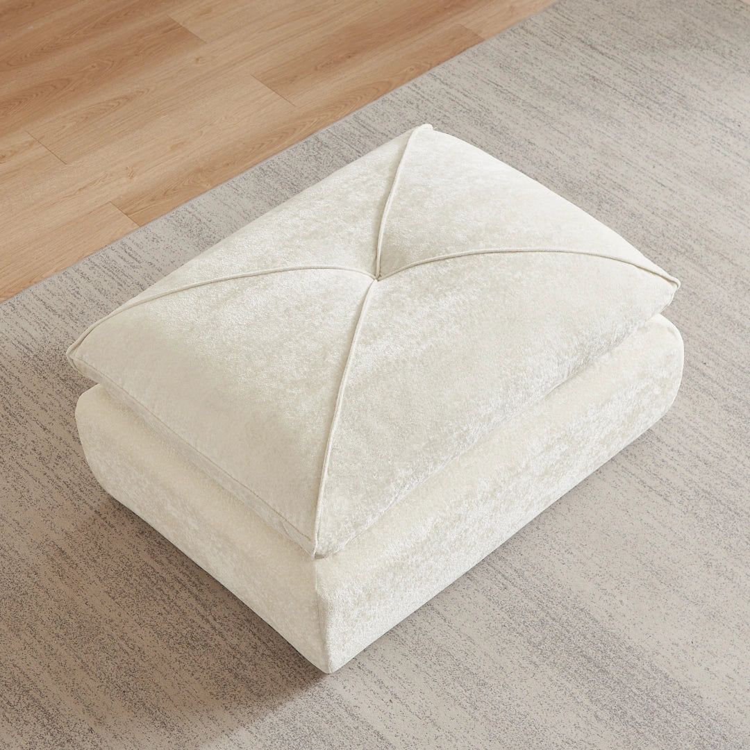 Beige Ottoman Modern minimalist chenille combination sofa #6159