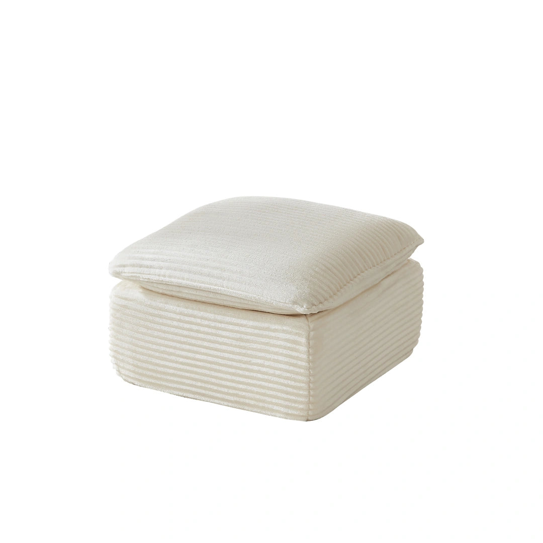 White Ottoman Modern corduroy cloud sofa #6108