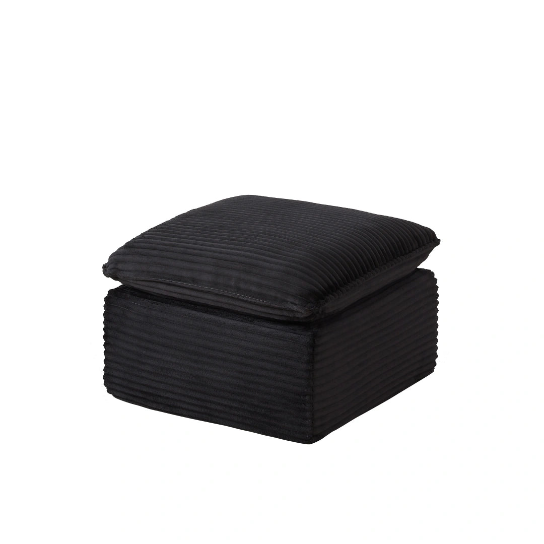 Black Ottoman Modern corduroy cloud sofa #6108