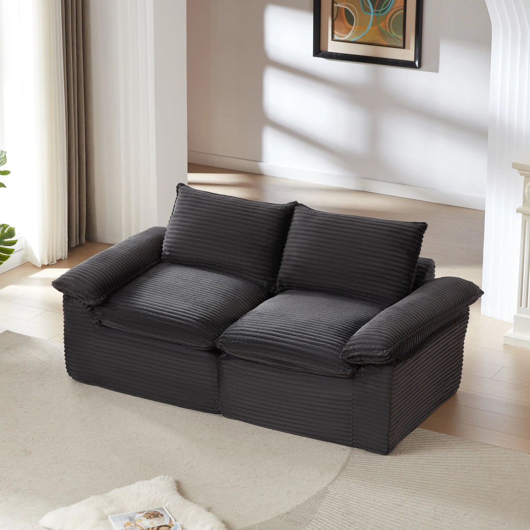 Dark Gray 2 Seat Modern corduroy cloud sofa #6108