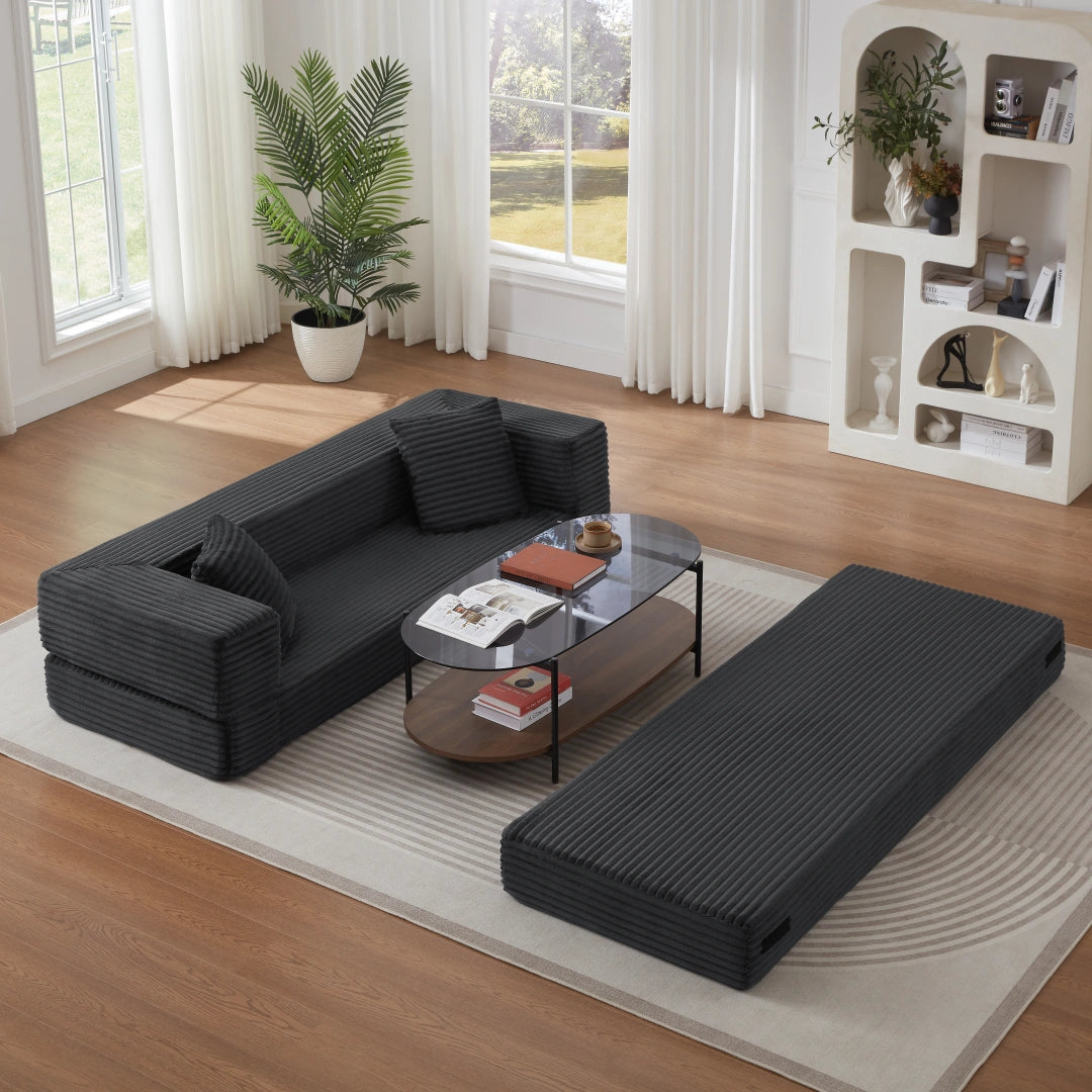 Dark Gray 3 Seat Modern cord sofa with stylish appearance #6138B