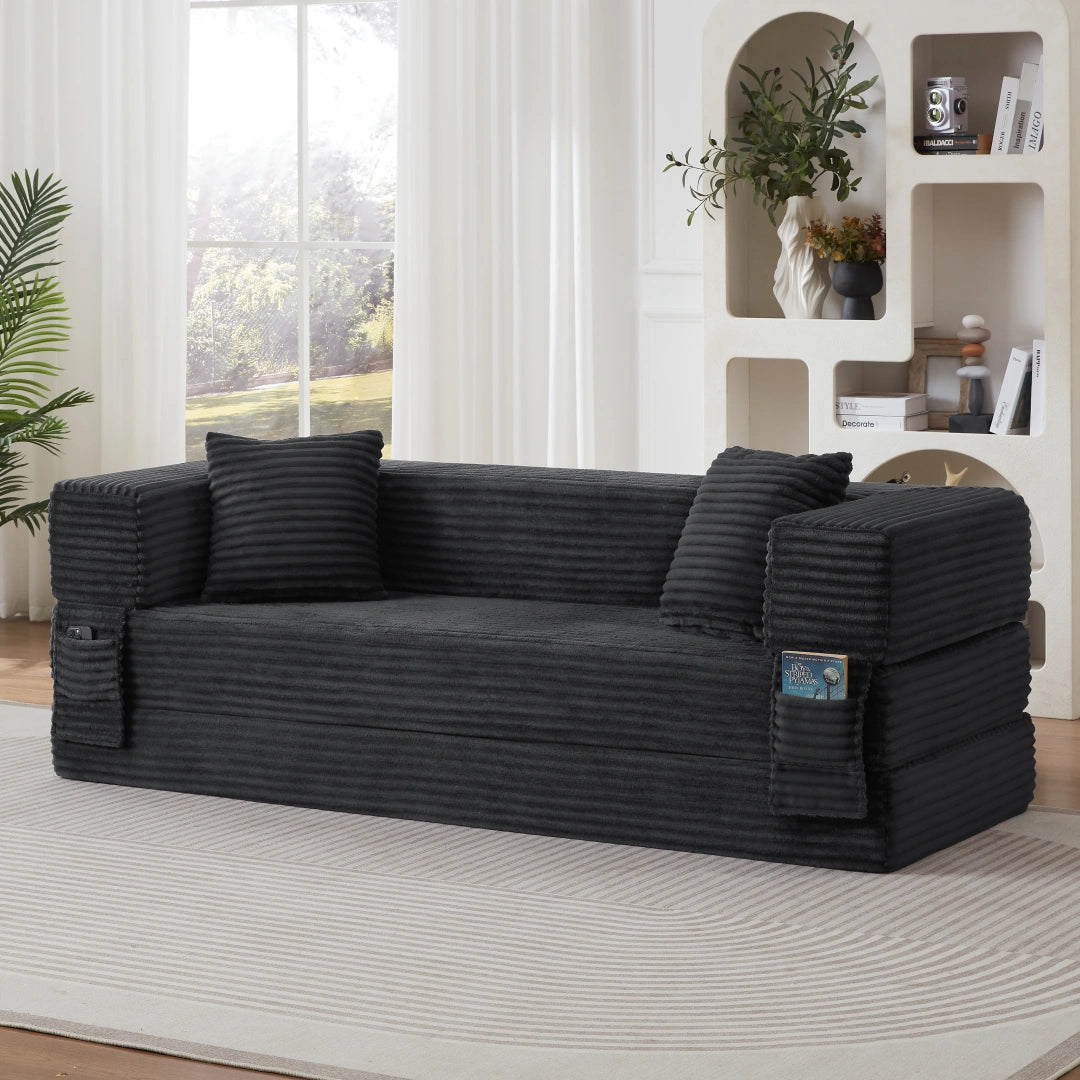 Dark Gray 3 Seat Modern cord sofa with stylish appearance #6138B