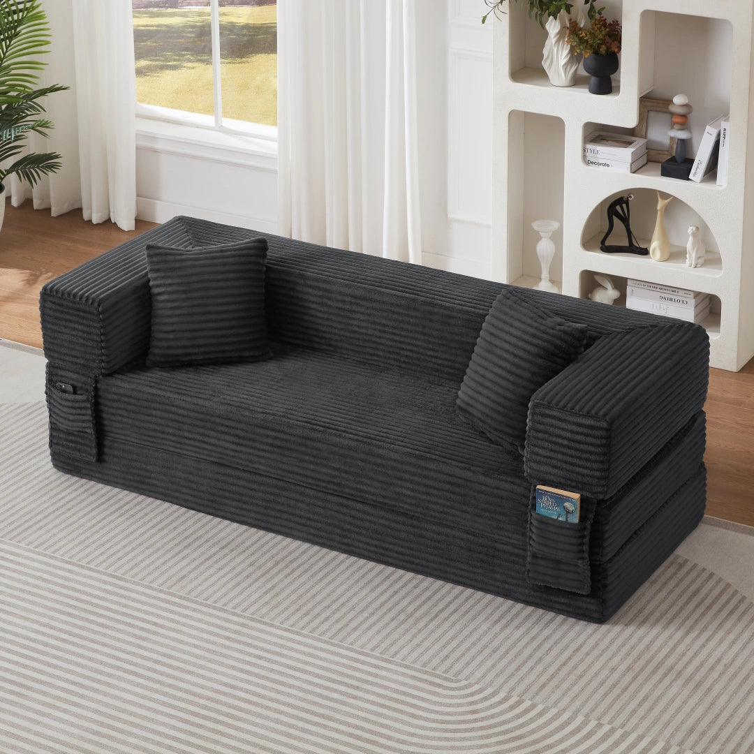 Dark Gray 3 Seat Modern cord sofa with stylish appearance #6138B