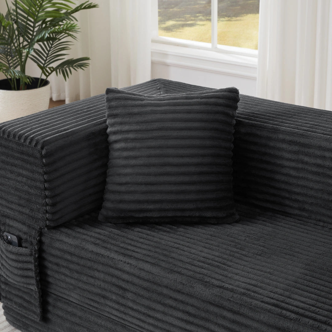 Dark Gray 3 Seat Modern cord sofa with stylish appearance #6138B