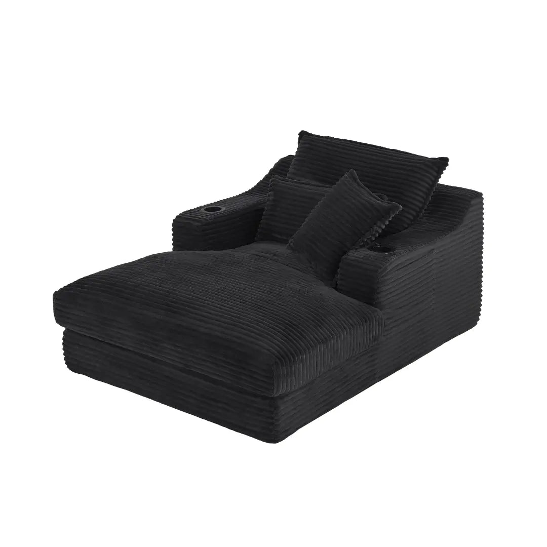 Black 47.24 inch modern comfortable cushioned compression sofa #6068