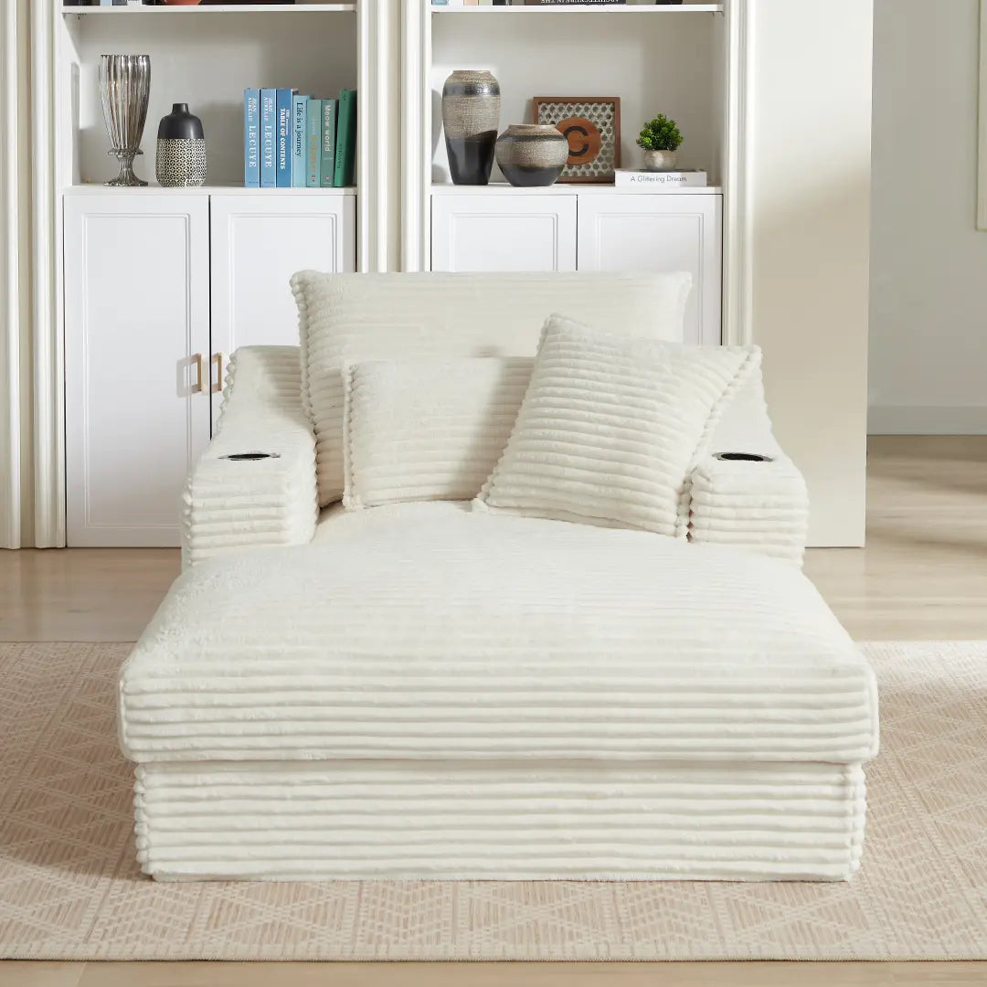 white 47.24 inch modern comfortable cushioned compression sofa #6068