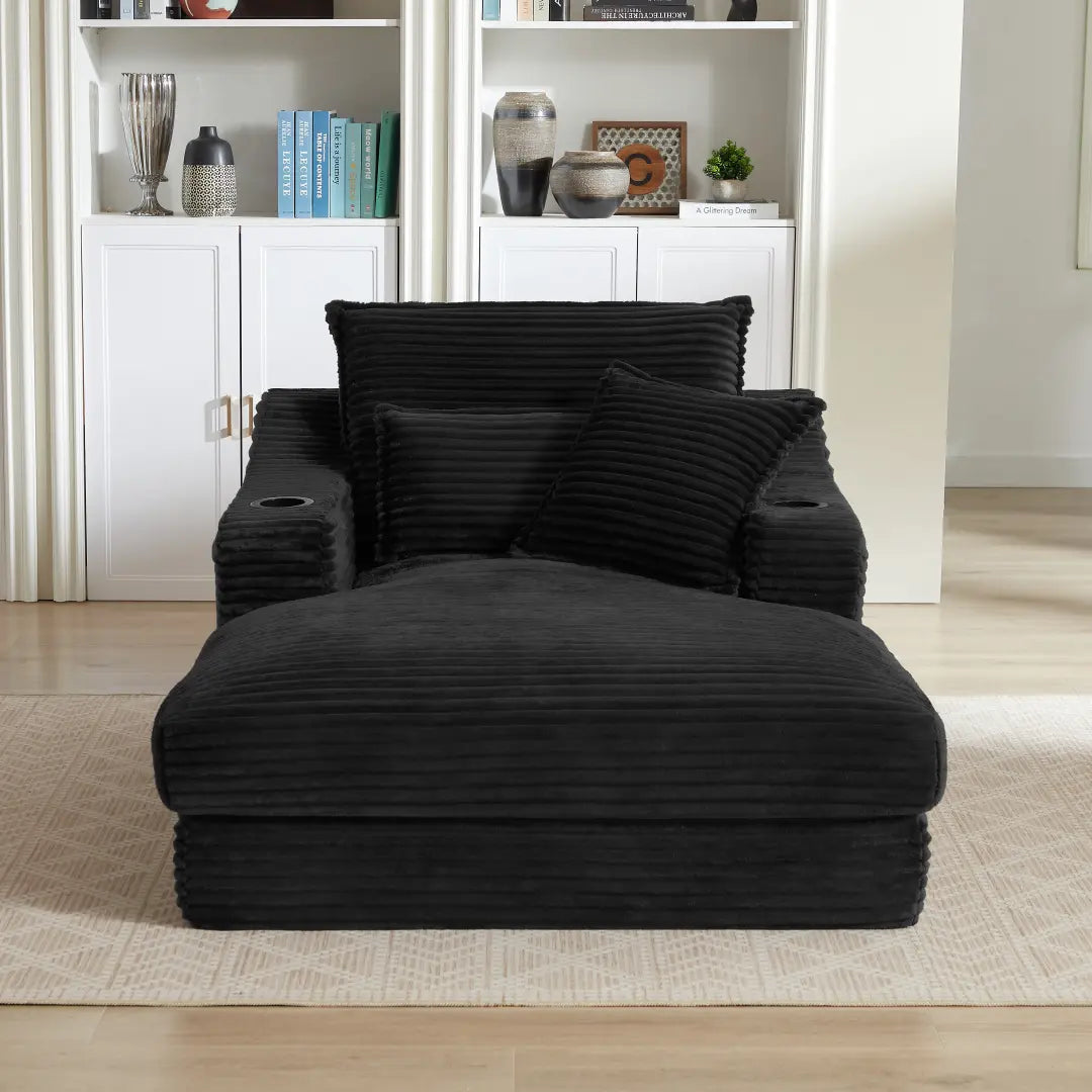 Black 47.24 inch modern comfortable cushioned compression sofa #6068