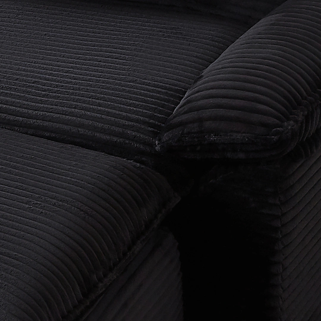 Black 3 Seat and 2 Ottoman Modern corduroy cloud sofa #6108