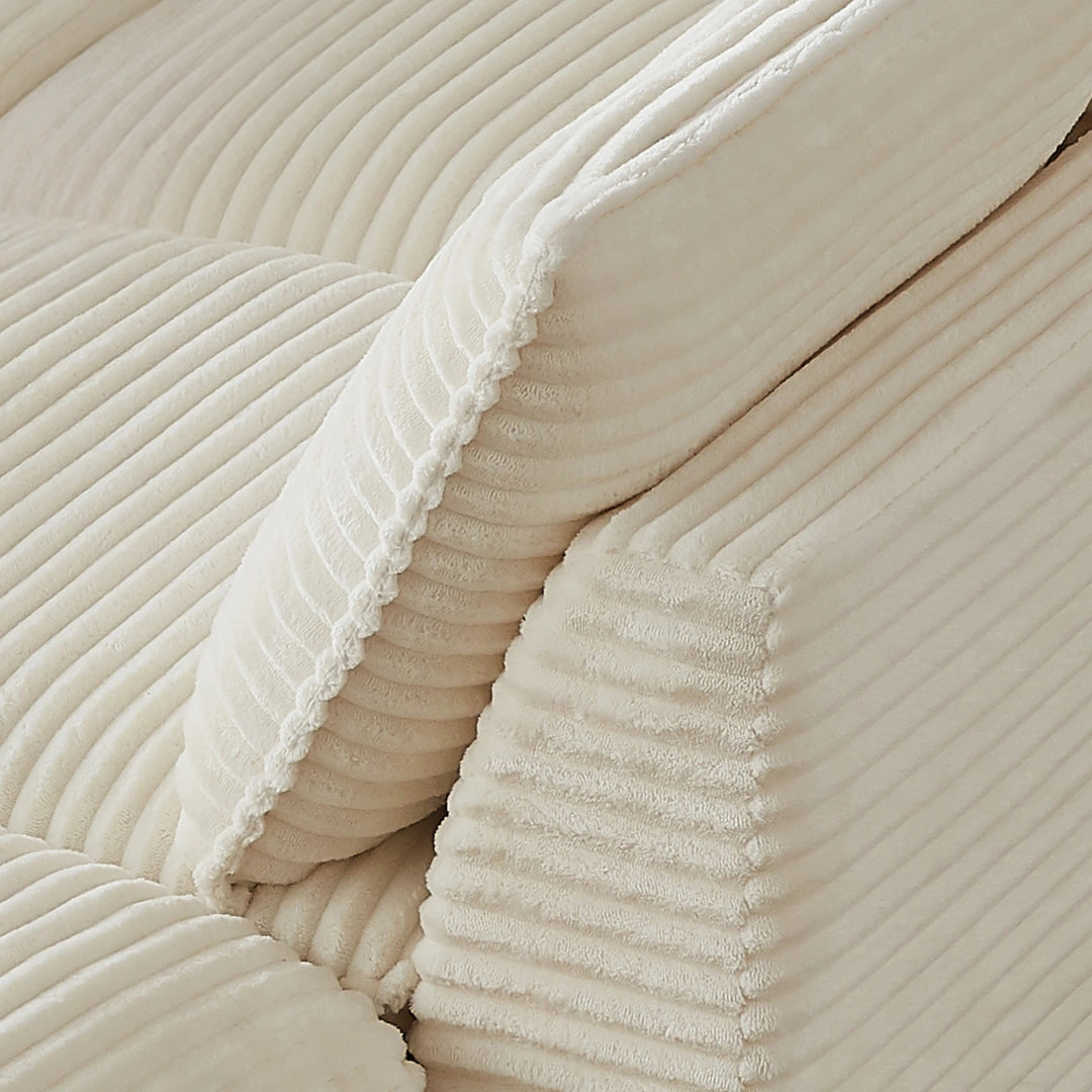 White 6 Seat Modern corduroy cloud sofa #6108