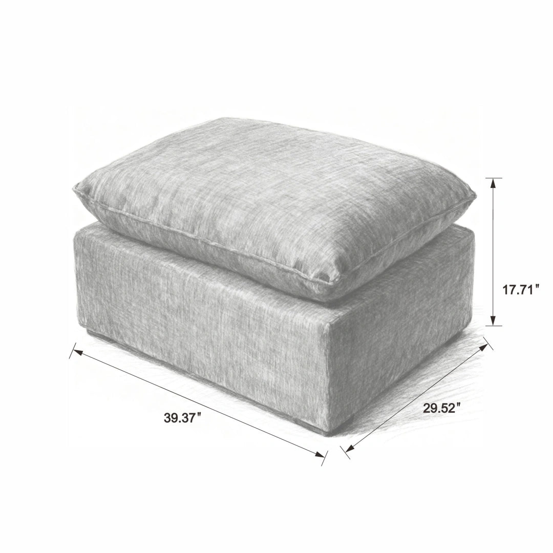 Black Ottoman Modern Chenille cloud sofa #6120