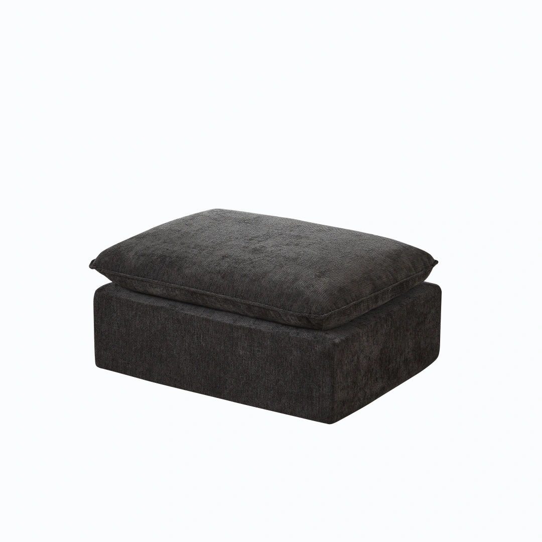 Black Ottoman Modern Chenille cloud sofa #6120