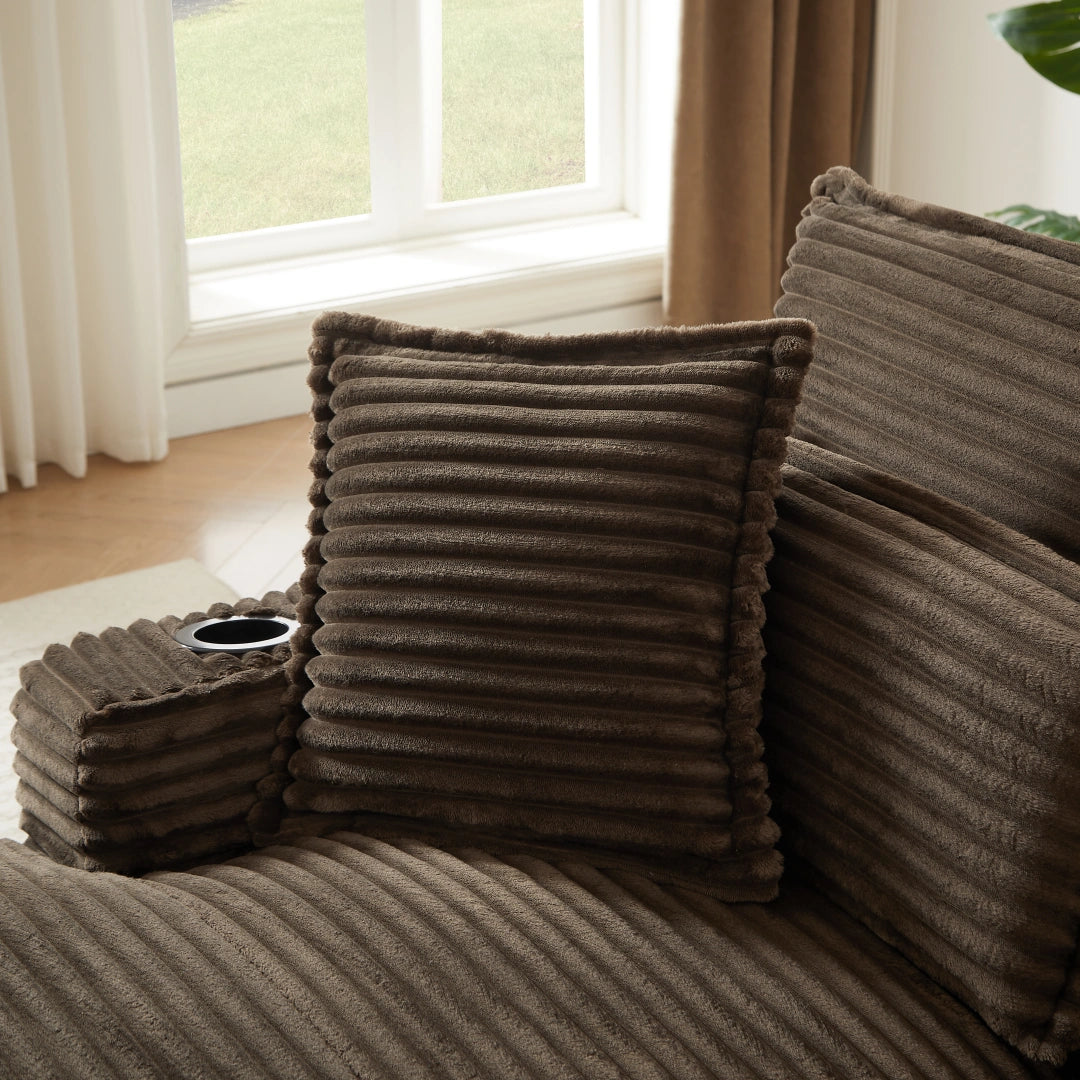 Brown 47.24 inch modern comfortable cushioned compression sofa #6068