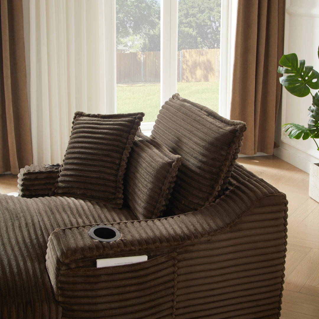 Brown 47.24 inch modern comfortable cushioned compression sofa #6068