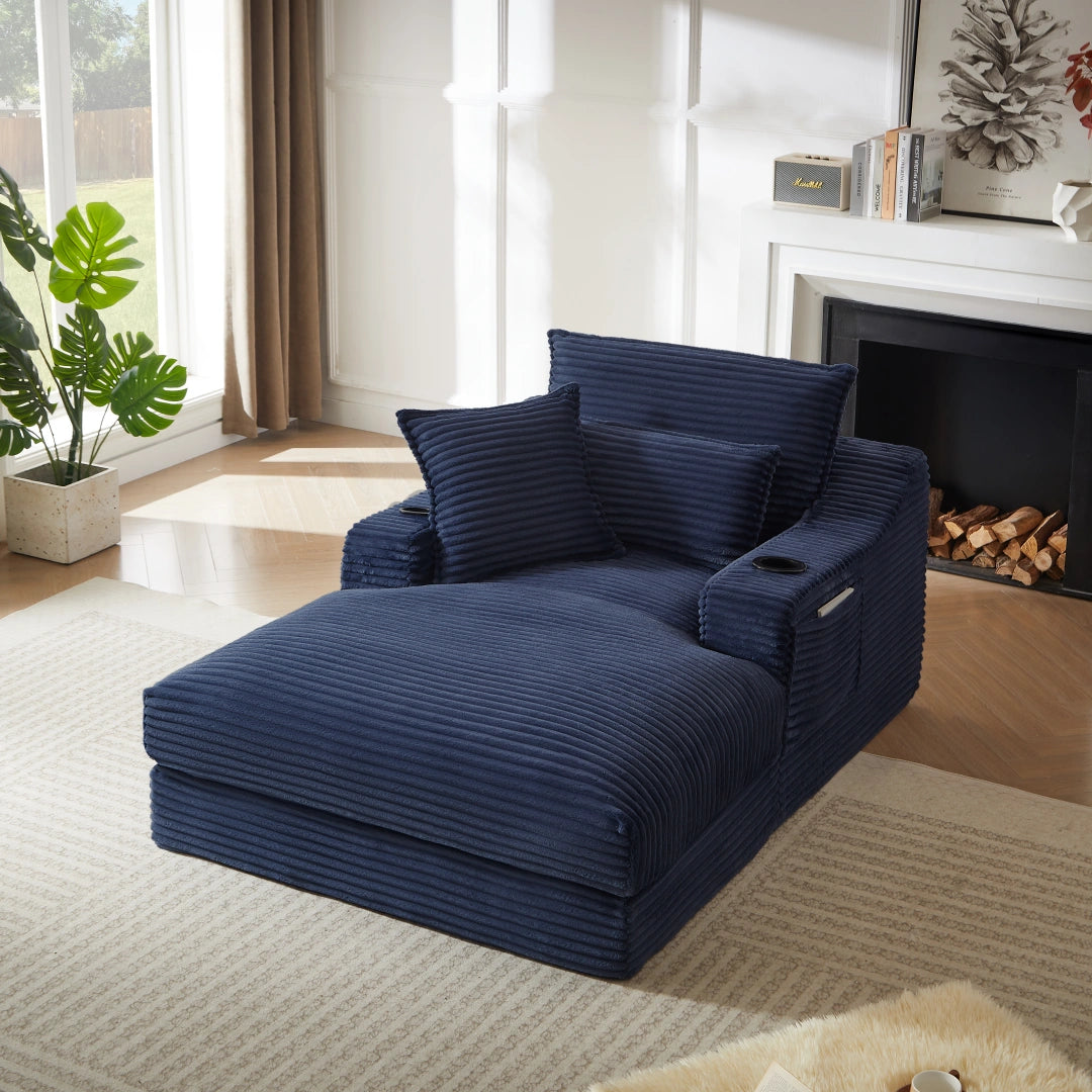 Blue 47.24 inch modern comfortable cushioned compression sofa #6068