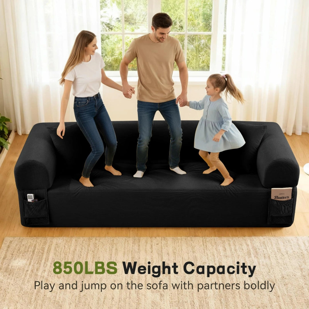 Gray 3 Seater Sofa Boneless Couches #6118