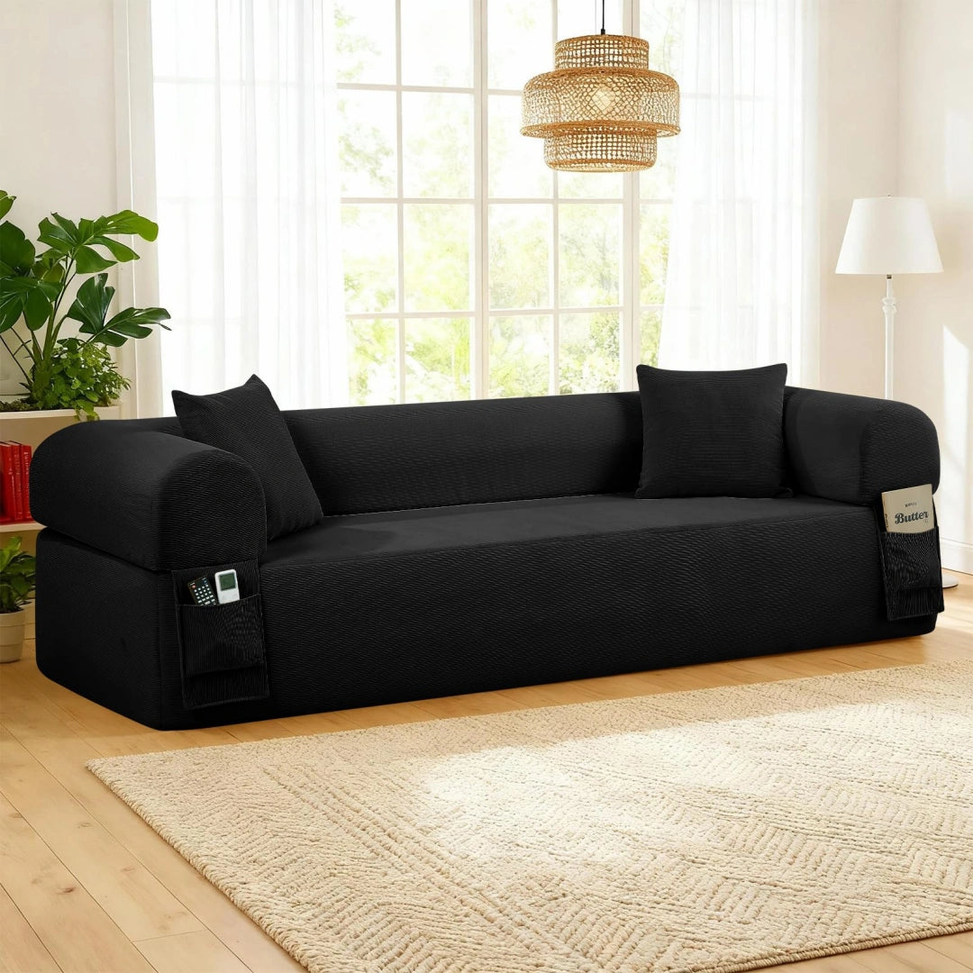 Gray 3 Seater Sofa Boneless Couches #6118