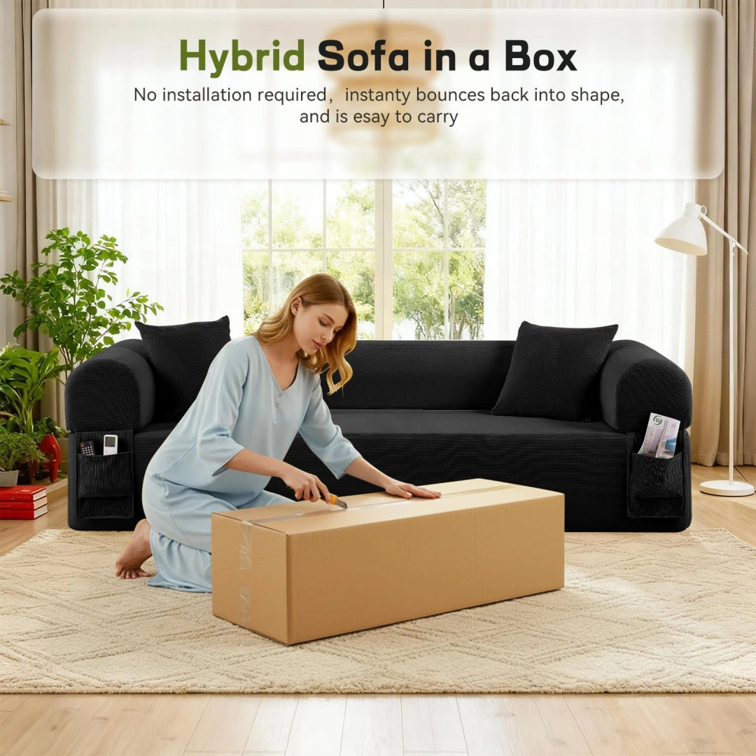 Gray 3 Seater Sofa Boneless Couches #6118