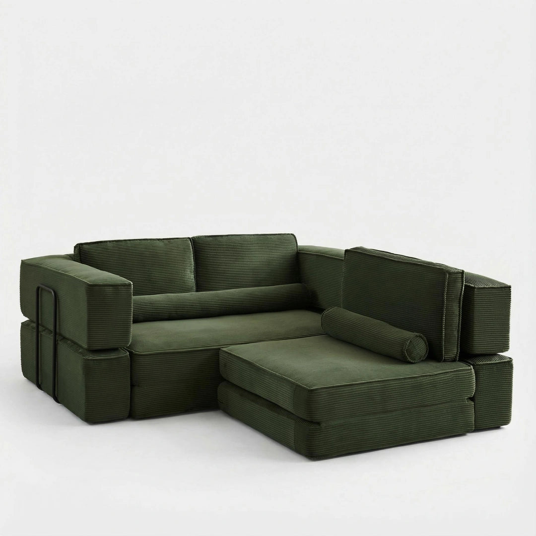 Army Green Large modern corduroy sofa can be freely combined #6082