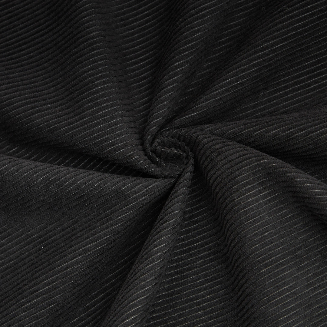 Black Right Modern minimalist L-shaped corduroy high back sofa #6100B