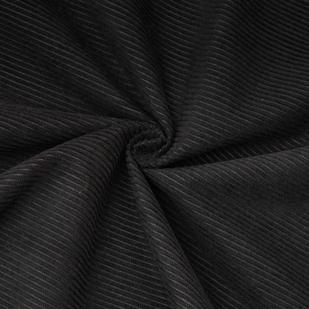 Black left Modern minimalist L-shaped corduroy high back sofa #6100B