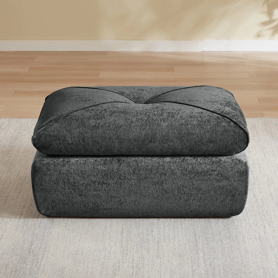 Dark Gray  Ottoman Modern minimalist chenille combination sofa #6159