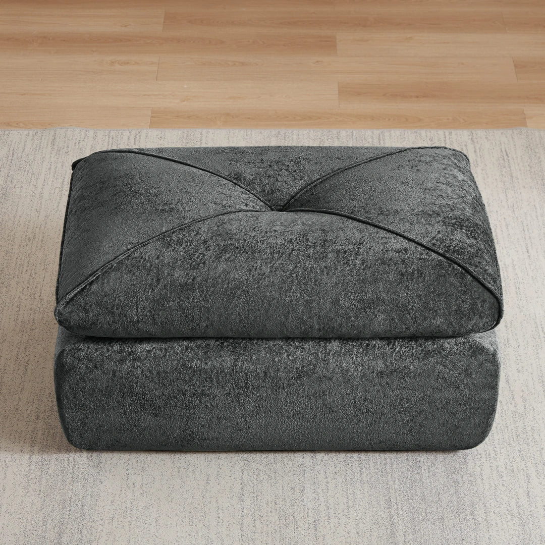 Dark Gray  Ottoman Modern minimalist chenille combination sofa #6159