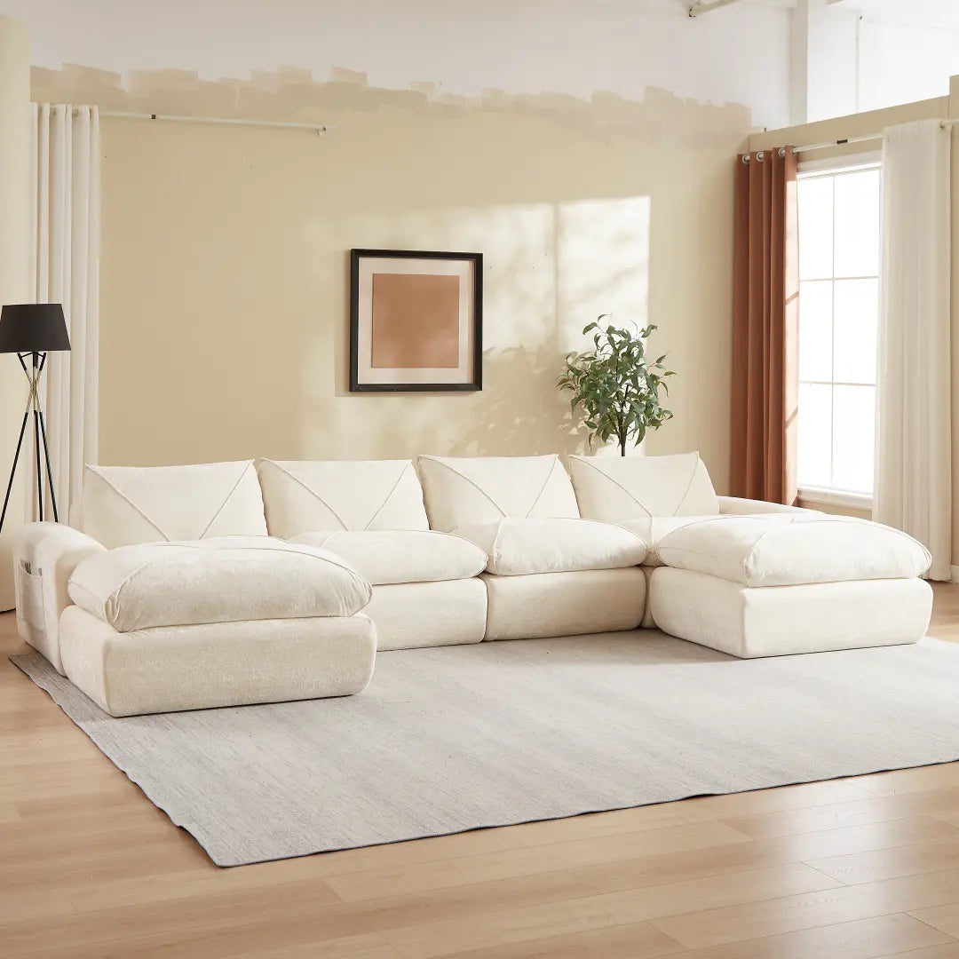 Modern minimalist chenille combination sofa