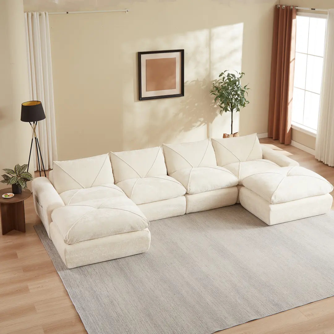 Modern minimalist chenille combination sofa