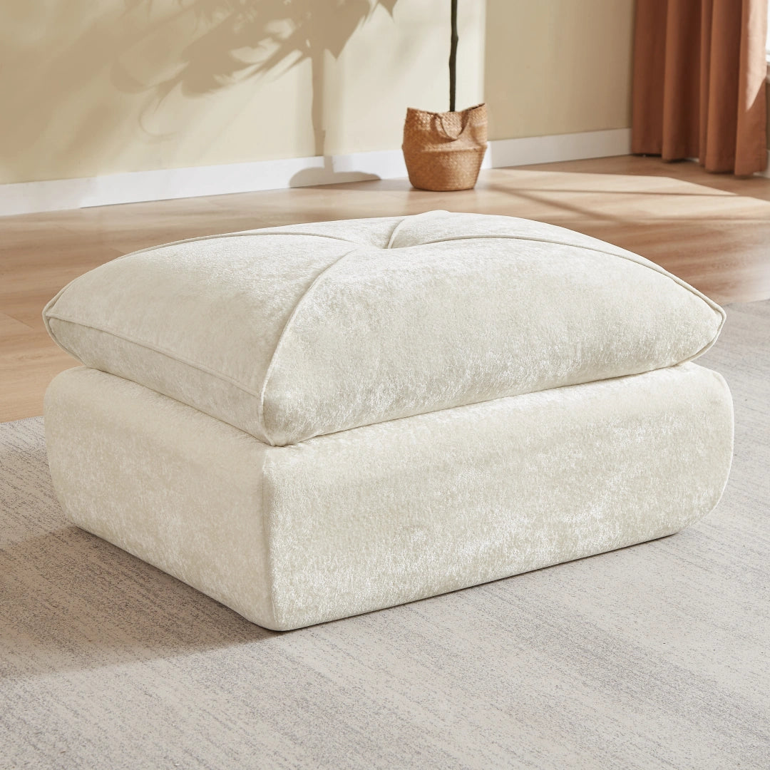 Beige Ottoman Modern minimalist chenille combination sofa #6159