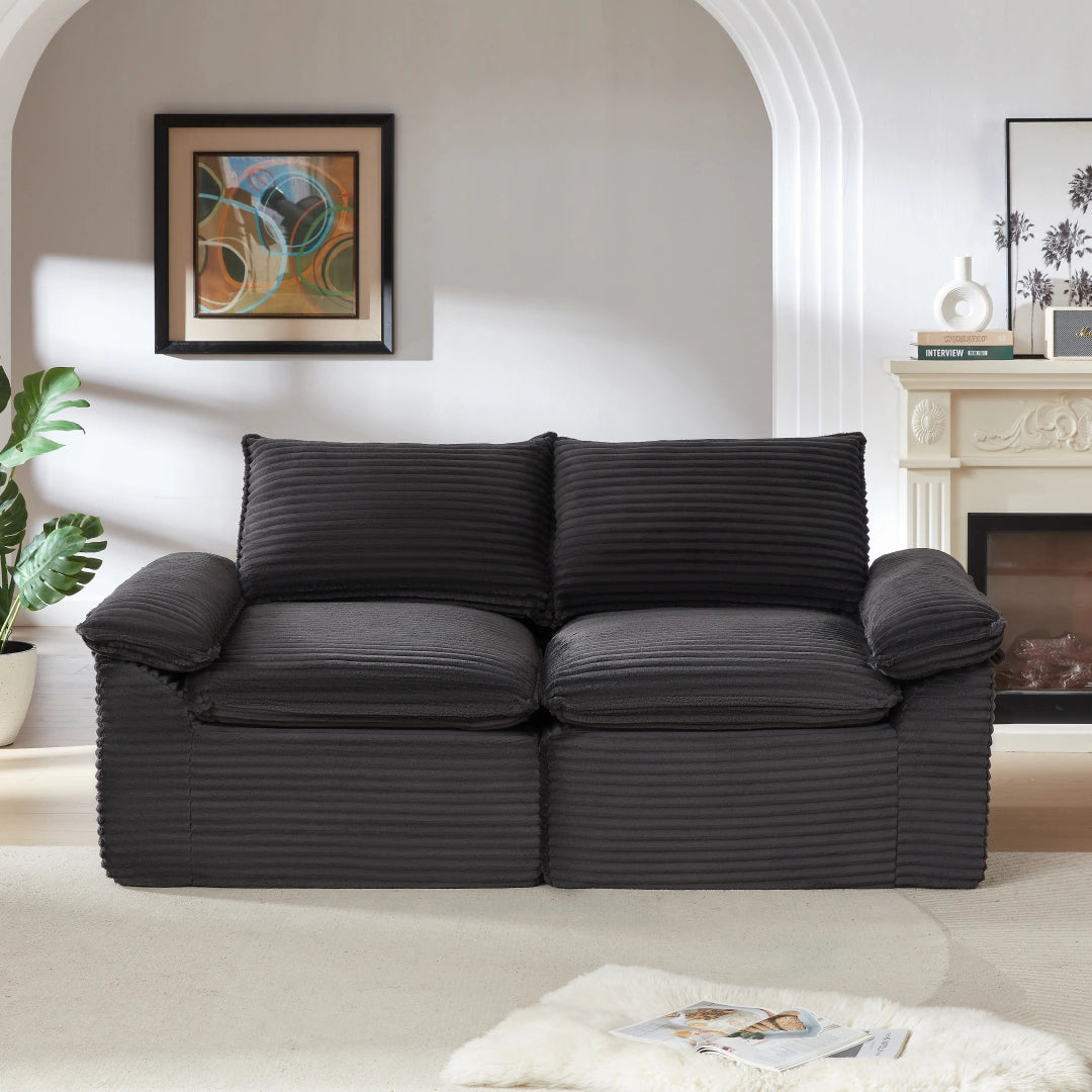 Dark Gray 2 Seat  Modern corduroy cloud sofa #6108