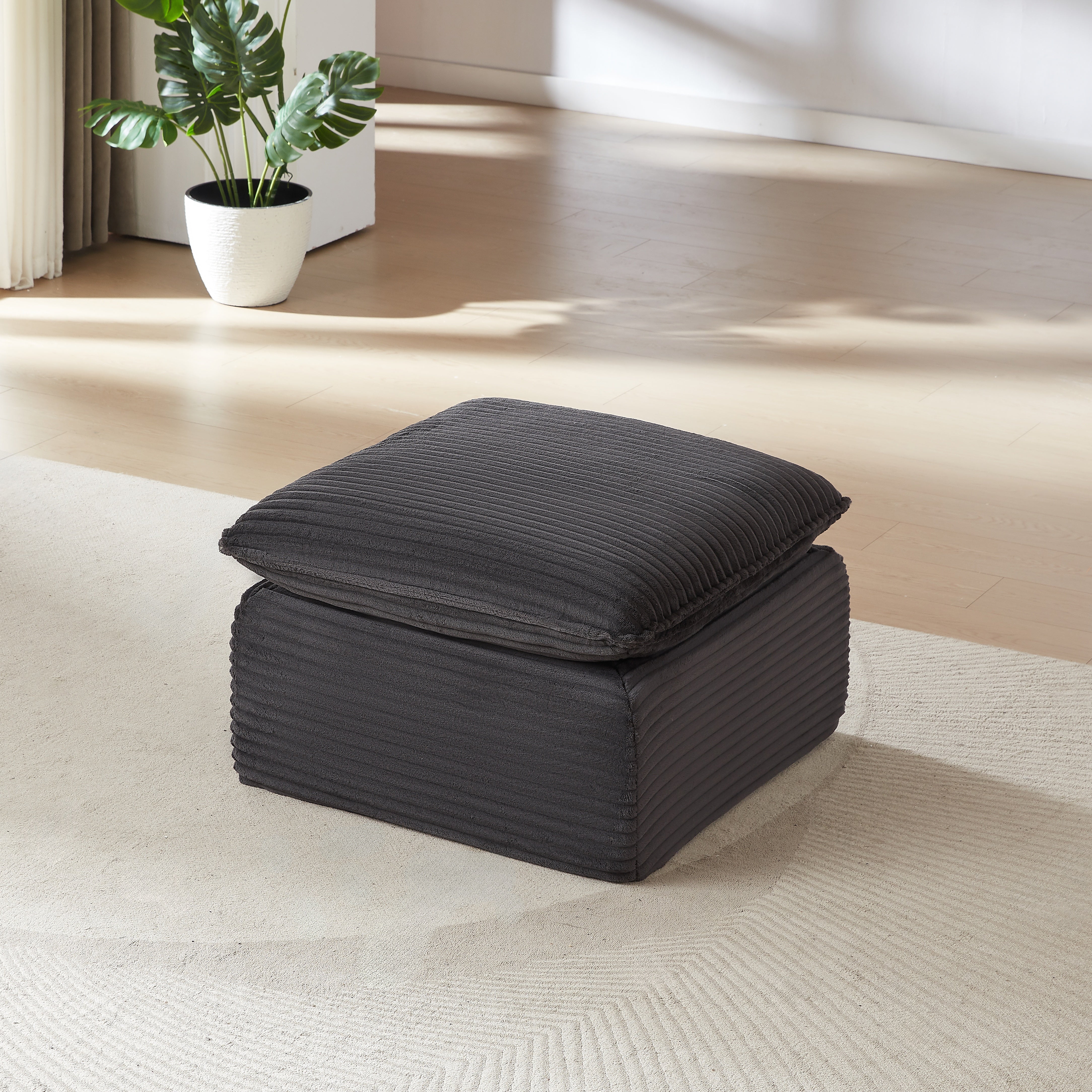 Dark Gray Ottoman Modern corduroy cloud sofa #6108