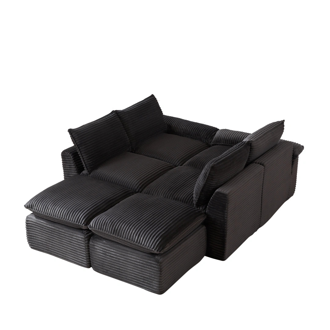 Dark Gray 6 Seat Modern corduroy cloud sofa #6108