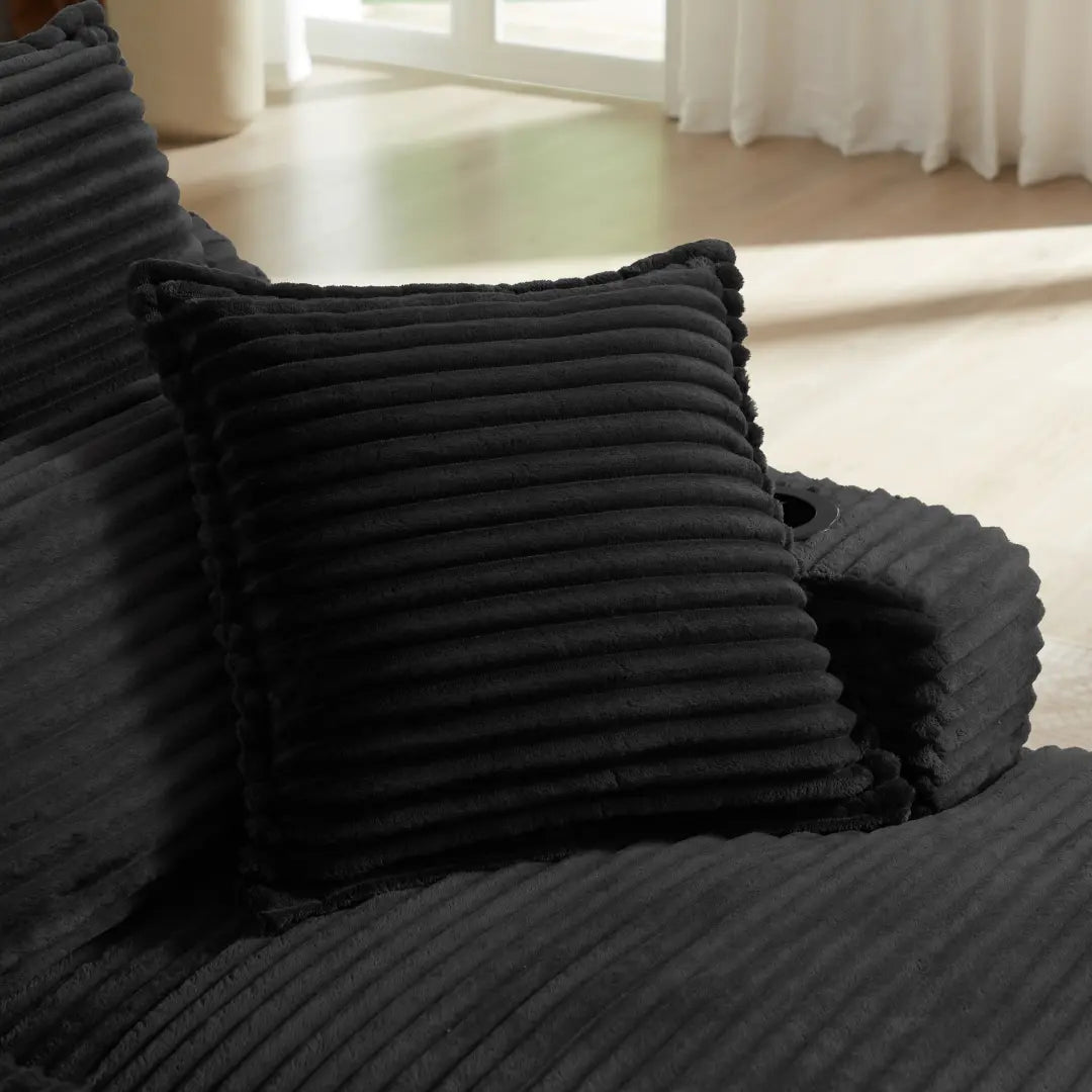 Black 47.24 inch modern comfortable cushioned compression sofa #6068