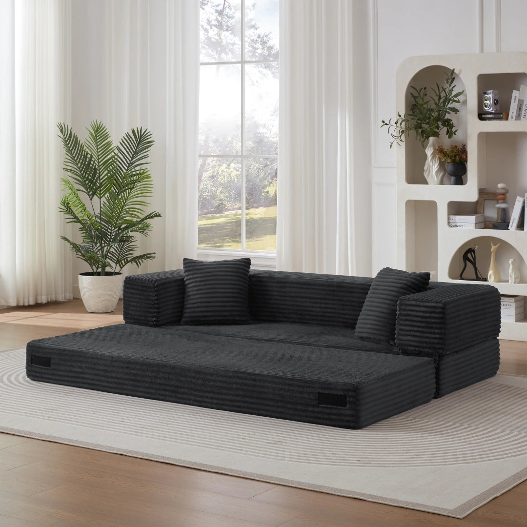 Dark Gray 3 Seat Modern cord sofa with stylish appearance #6138B