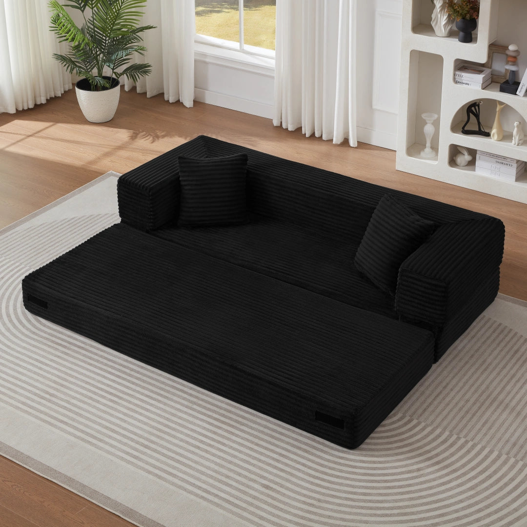Black 3 Seat Modern cord sofa with stylish appearance #6138B