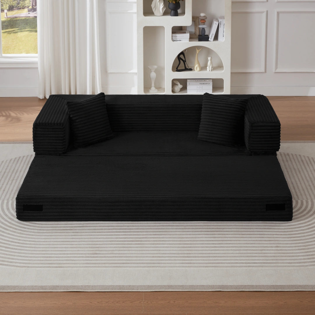 Black 3 Seat Modern cord sofa with stylish appearance #6138B
